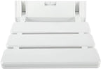 iBathUK Senda Folding Shower Seat Wall Mounted, Fold Up Shower Stool, Shower Chair Foldable Bathroom Stool for Elderly, White
