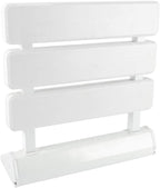 iBathUK Senda Folding Shower Seat Wall Mounted, Fold Up Shower Stool, Shower Chair Foldable Bathroom Stool for Elderly, White