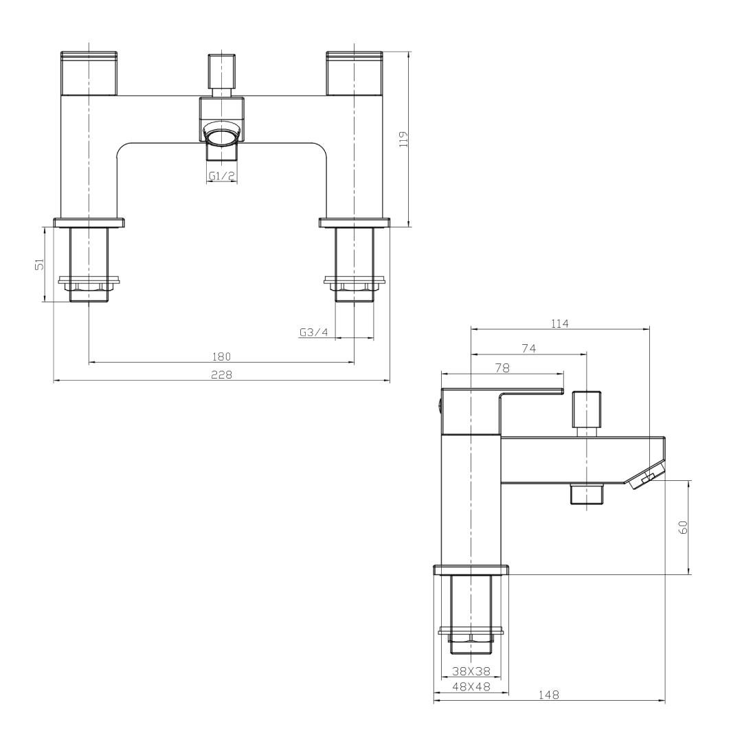 Munro Bath Shower Mixer