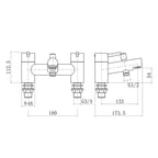 Dixon Round lever Bath Shower Mixer Tap with Kit - Brushed Brass