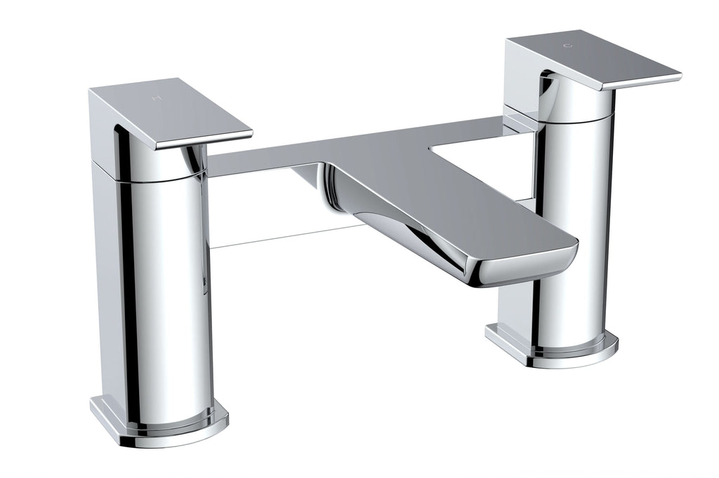 Lunar Soft Square Bath Filler Mixer Tap - Chrome