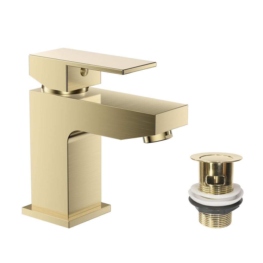 Munro Mono Basin Mixer Tap with Waste - Brushed Brass