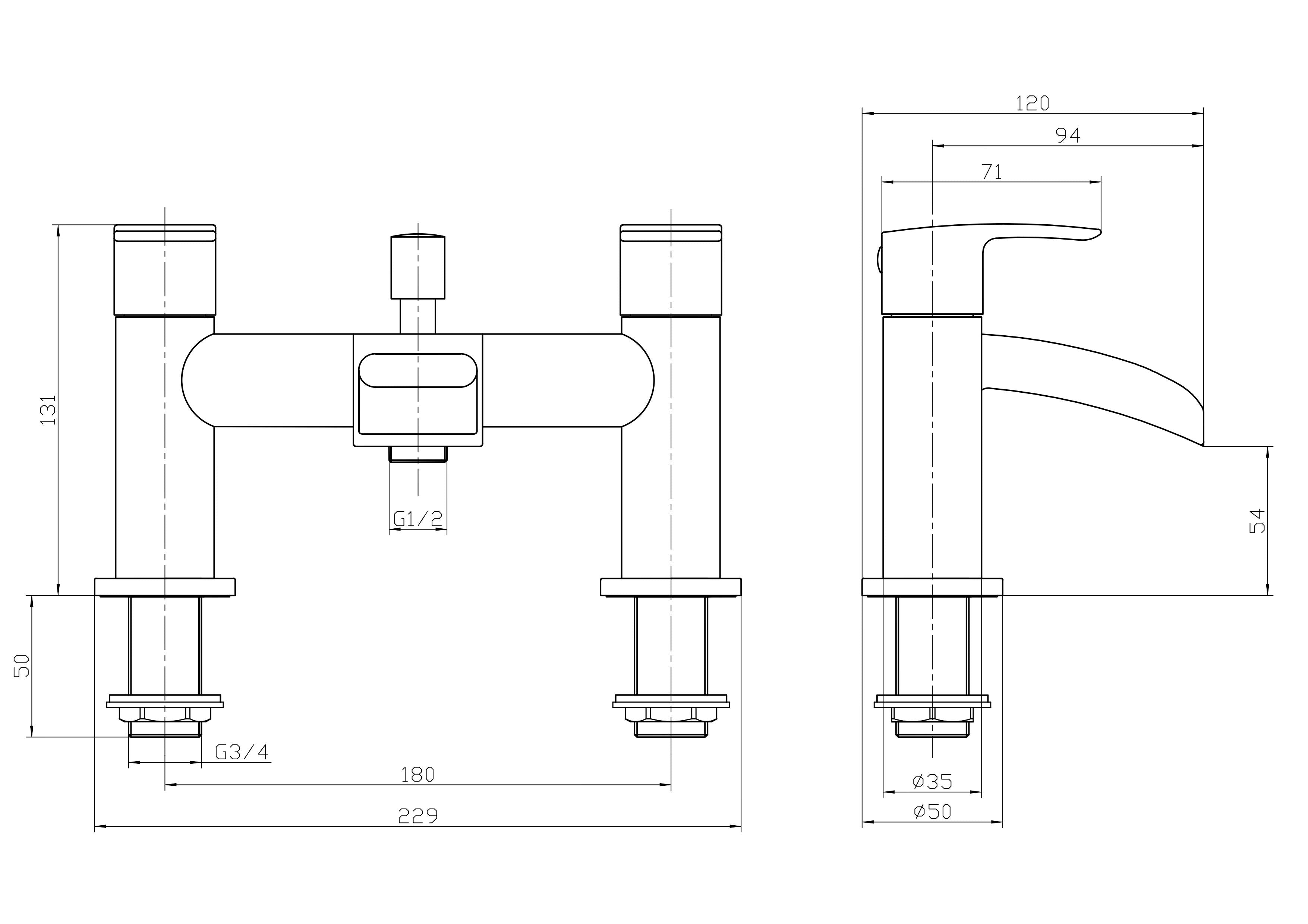 Symphony Round Waterfall Bath Shower Mixer Tap with Kit - Chrome