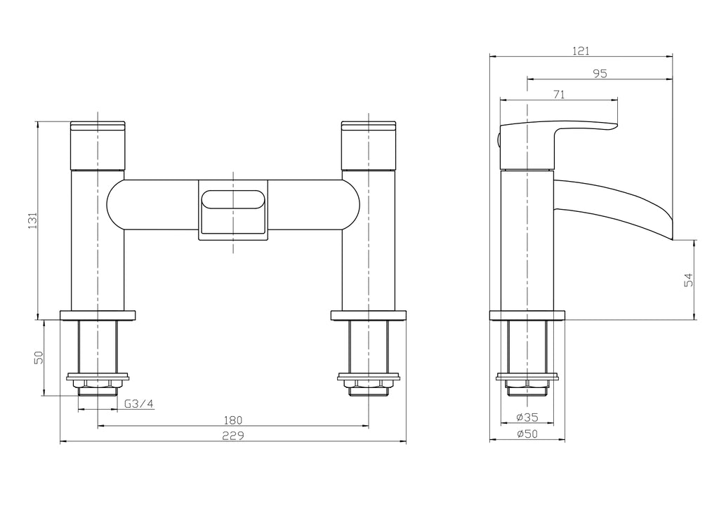 Symphony Round Waterfall Bath Filler Mixer Tap - Matt Black