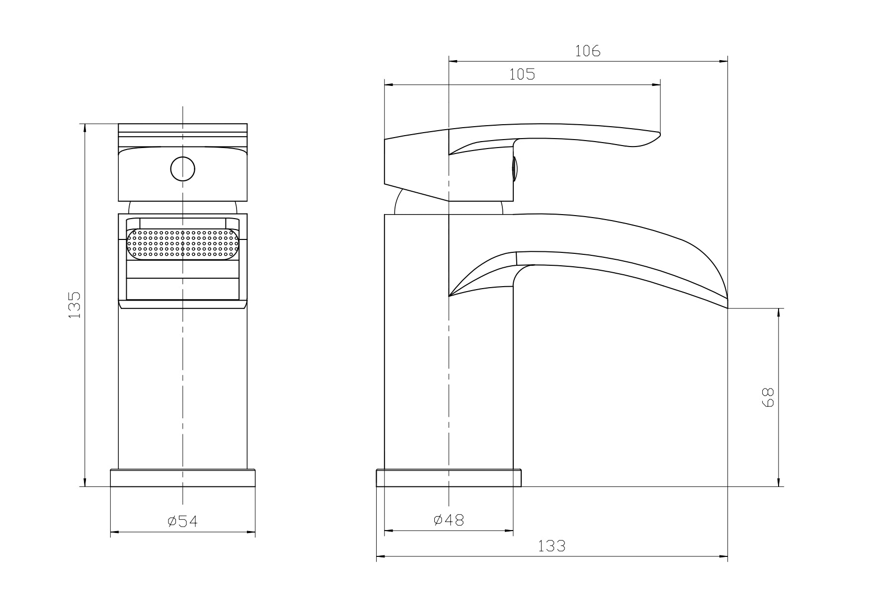 Symphony Round Waterfall Mono Basin Mixer Tap with Waste - Chrome
