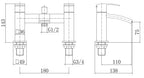 Trace Bath Shower Mixer inc. shower set Chrome
