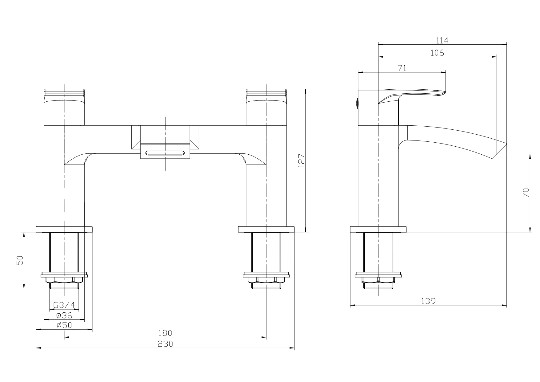 Carter Bath Filler - Matt Black