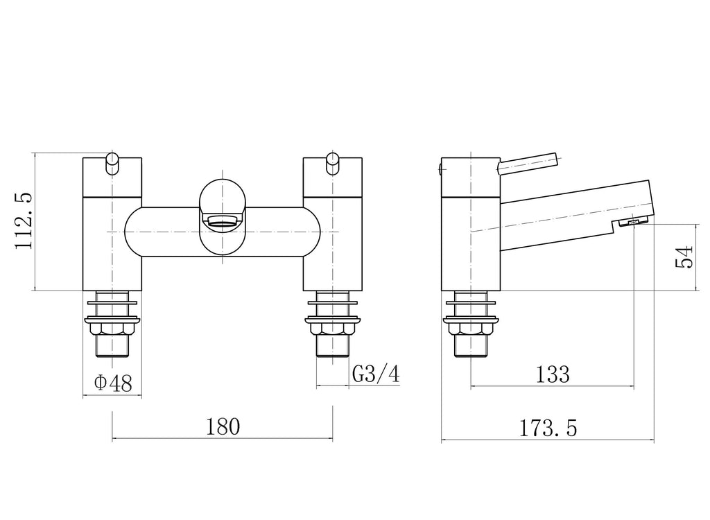 Dixon Round Bath Filler Mixer Tap - Brushed Brass