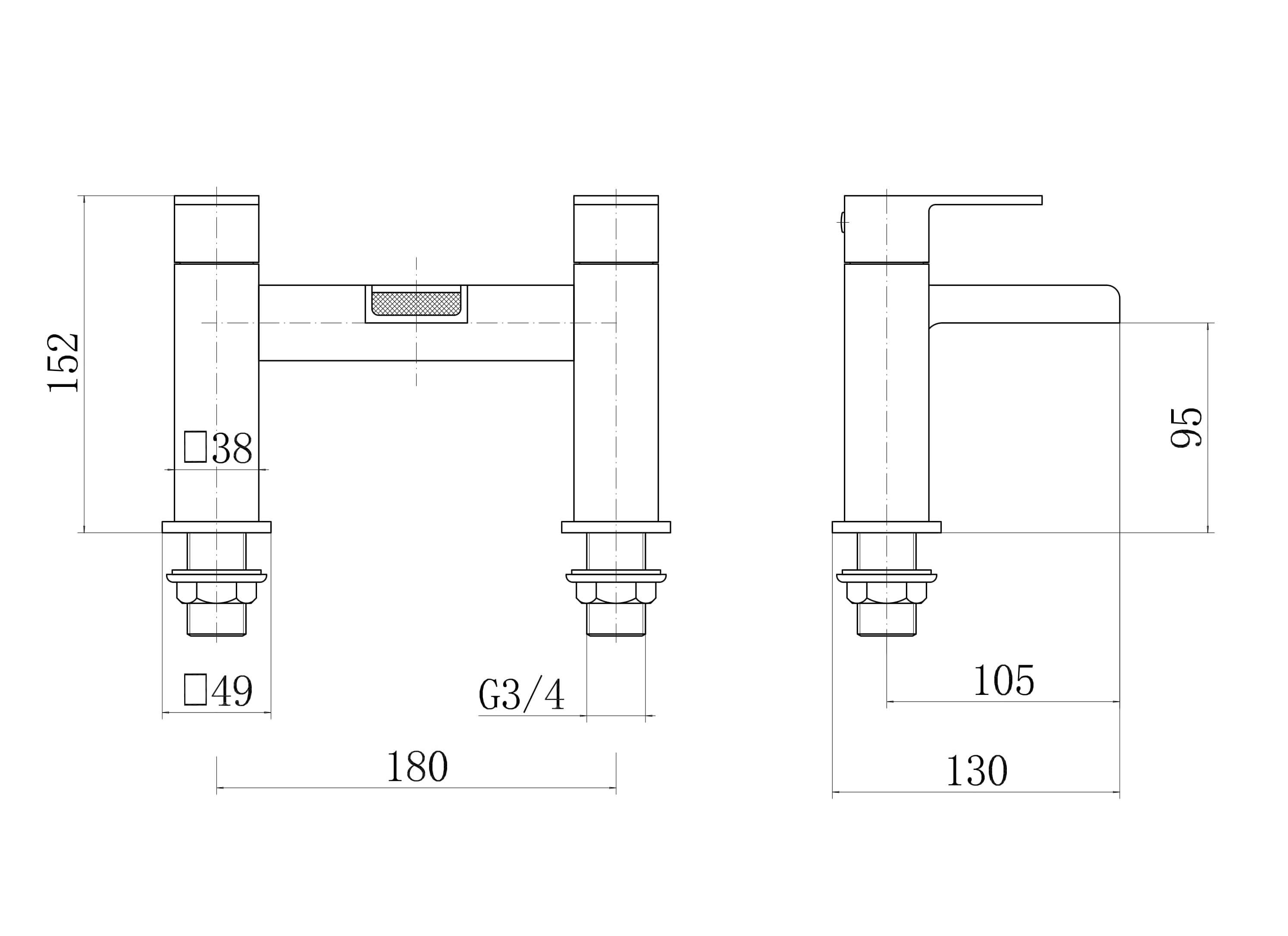 VeeBath Kinetic Square Waterfall Bath Filler Mixer Tap Brushed Brass Bath Filler Mixer Tap