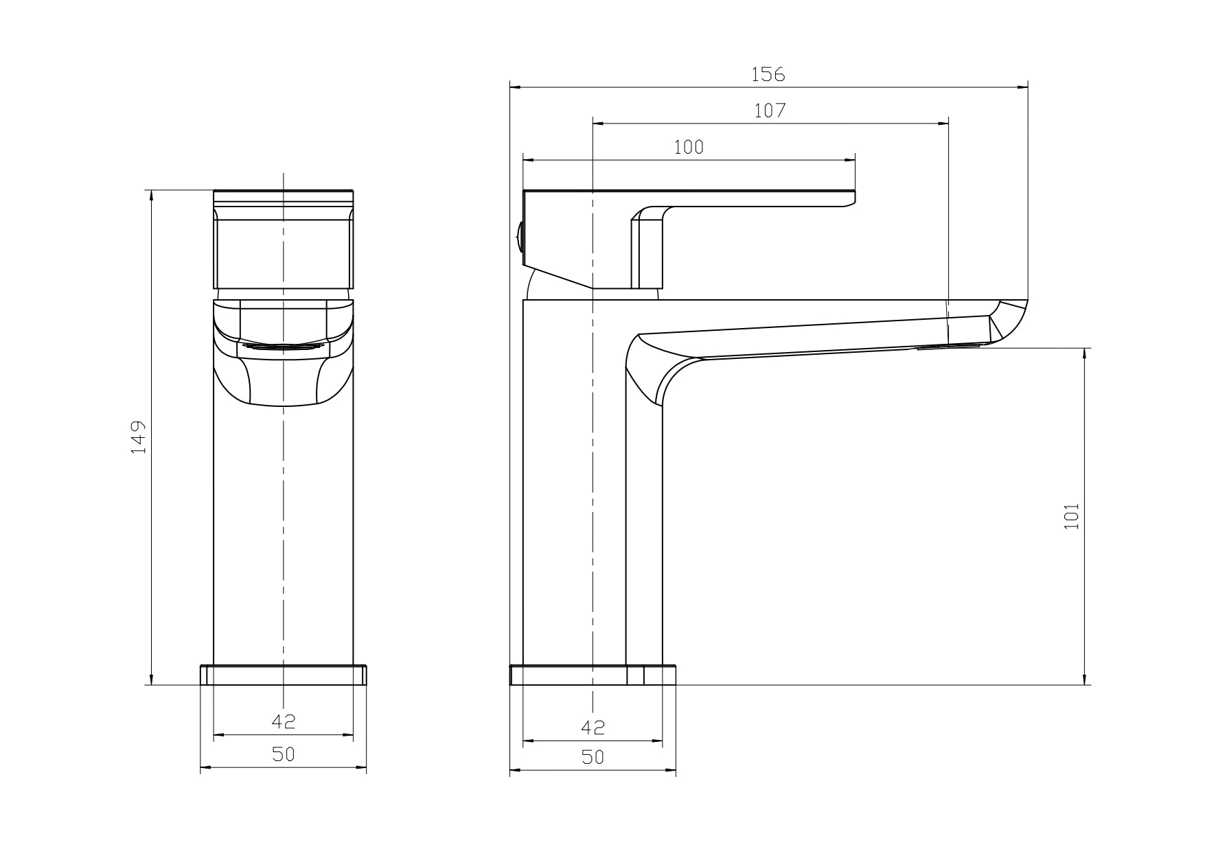 Lunar Soft Square Mono Basin Mixer Tap with Waste - Brushed Brass