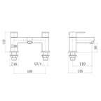 Munro Square Bath Filler Mixer Tap - Brushed Brass