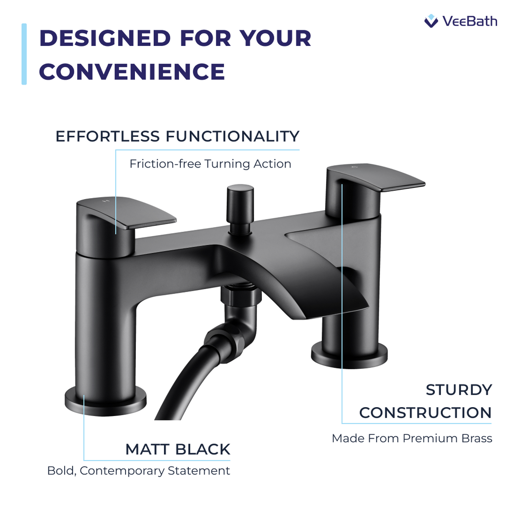 Carter Bath Shower Mixer - Matt Black