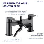 Carter Bath Shower Mixer - Matt Black
