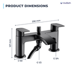 Carter Bath Shower Mixer - Matt Black