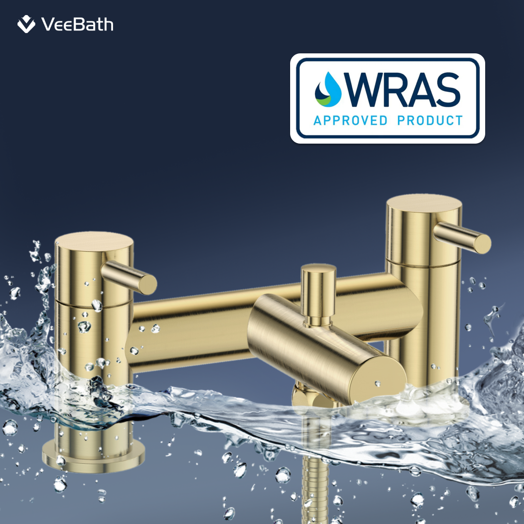 Dixon Round lever Bath Shower Mixer Tap with Kit - Brushed Brass