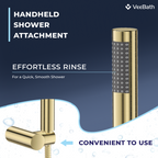 Dixon Round lever Bath Shower Mixer Tap with Kit - Brushed Brass