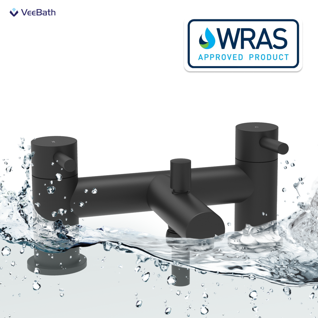 Dixon Round lever Bath Shower Mixer Tap with Kit - Matt Black