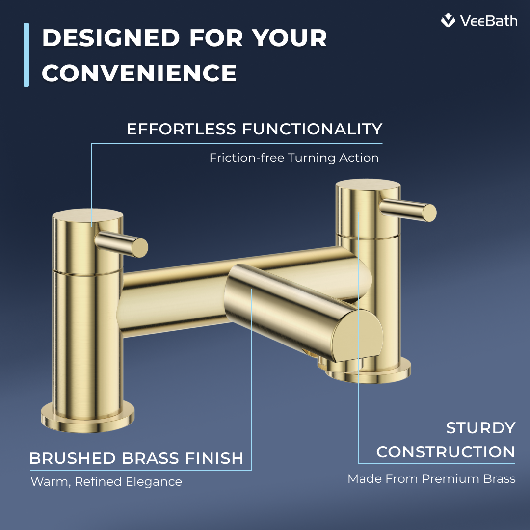 Dixon Round Bath Filler Mixer Tap - Brushed Brass