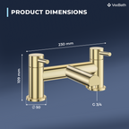 Dixon Round Bath Filler Mixer Tap - Brushed Brass