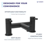 Dixon Round Bath Filler Mixer Tap - Matt Black