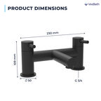 Dixon Round Bath Filler Mixer Tap - Matt Black