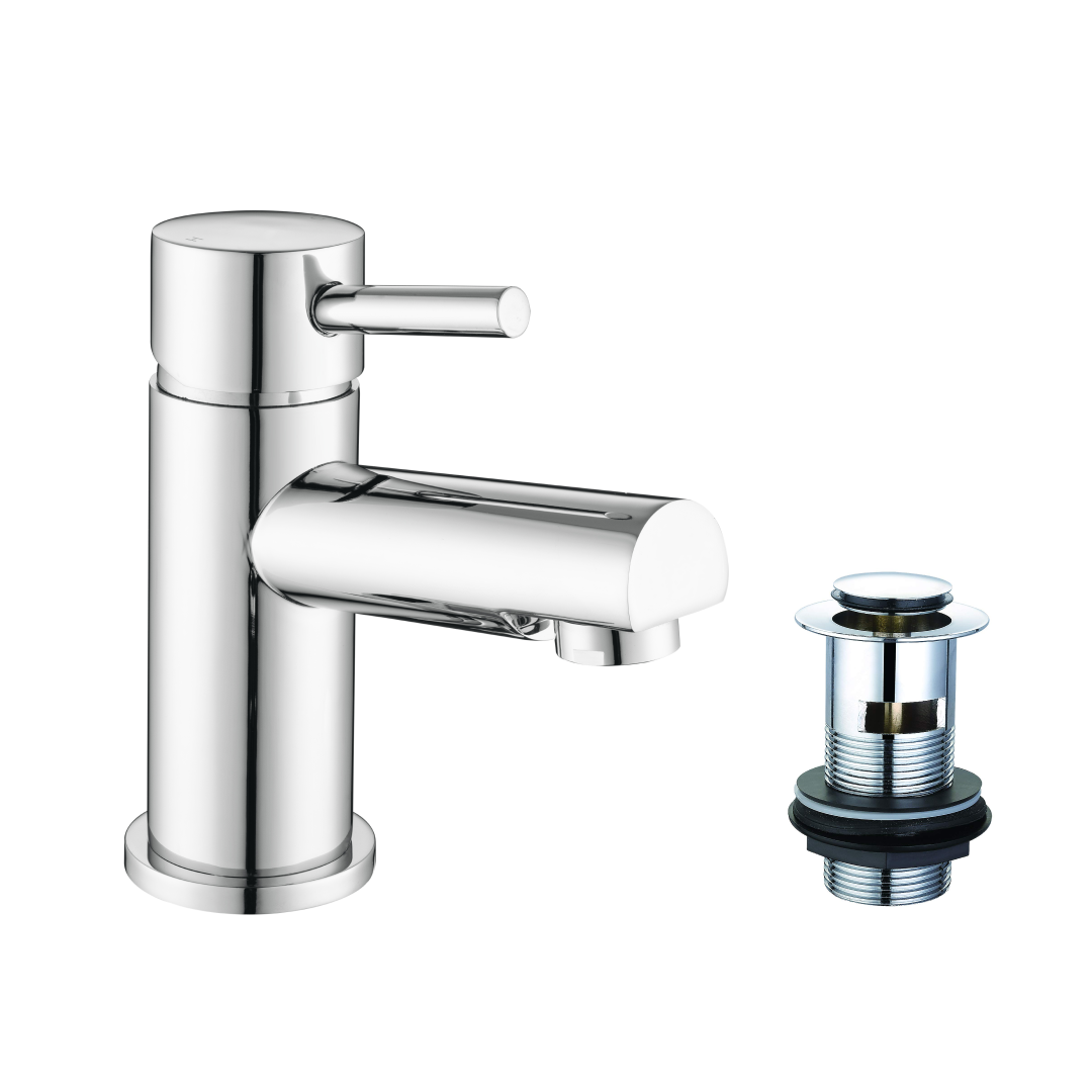 Dixon Round Lever Mono Basin Mixer Tap - Matt Black