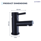 Dixon Round Lever Mono Basin Mixer Tap - Matt Black