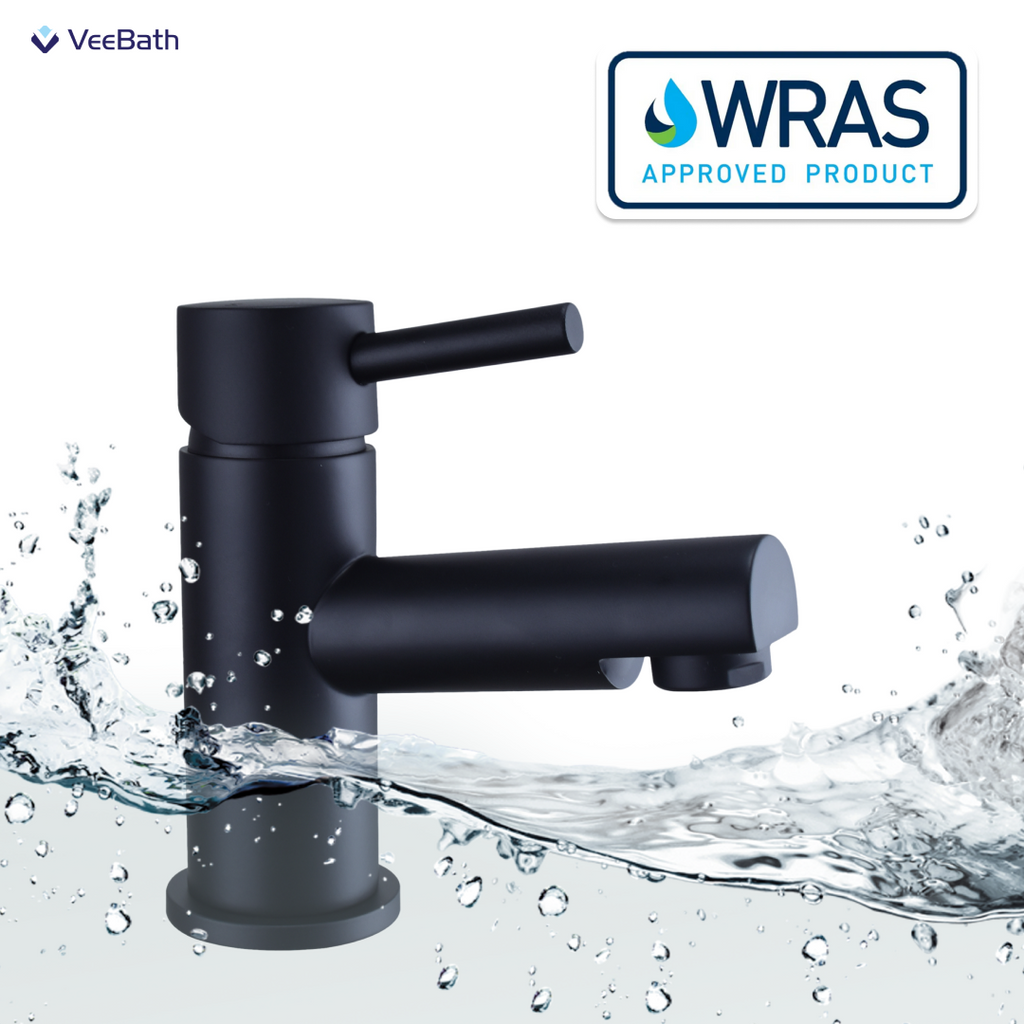 Dixon Round Lever Mono Basin Mixer Tap - Matt Black