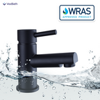 Dixon Round Lever Mono Basin Mixer Tap - Matt Black