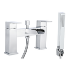 Kinross Square Waterfall Bath Shower Mixer Filler Tap, Shower - Chrome