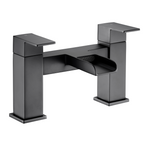 Kelvin Square Waterfall Bath Filler Mixer Tap - Matt Black