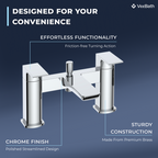 Lunar Soft Square Bath Shower Mixer Tap with Kit - Chrome