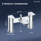 Lunar Soft Square Bath Shower Mixer Tap with Kit - Chrome