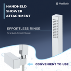 Lunar Soft Square Bath Shower Mixer Tap with Kit - Chrome