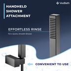 Lunar Soft Square Bath Shower Mixer Tap with Kit - Matt Black