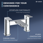 Lunar Soft Square Bath Filler Mixer Tap - Chrome