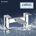 Lunar Soft Square Bath Filler Mixer Tap - Chrome