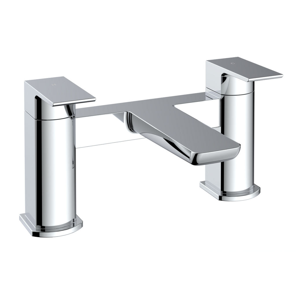 Lunar Soft Square Bath Filler Mixer Tap - Chrome