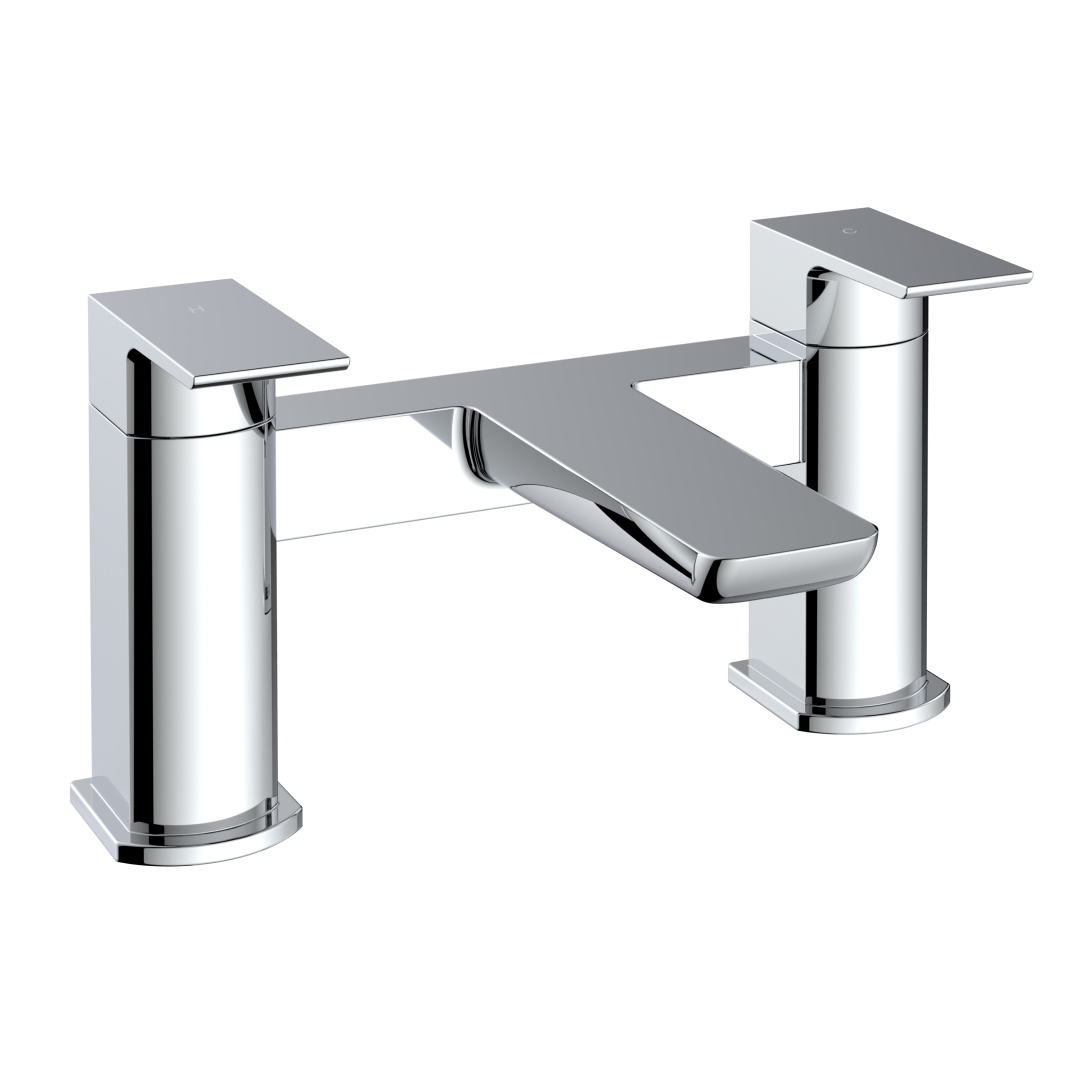 Lunar Soft Square Bath Filler Mixer Tap - Chrome