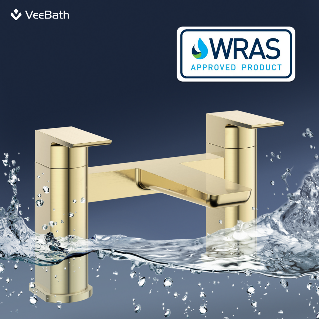 Lunar Soft Square Bath Filler Mixer Tap - Brushed Brass