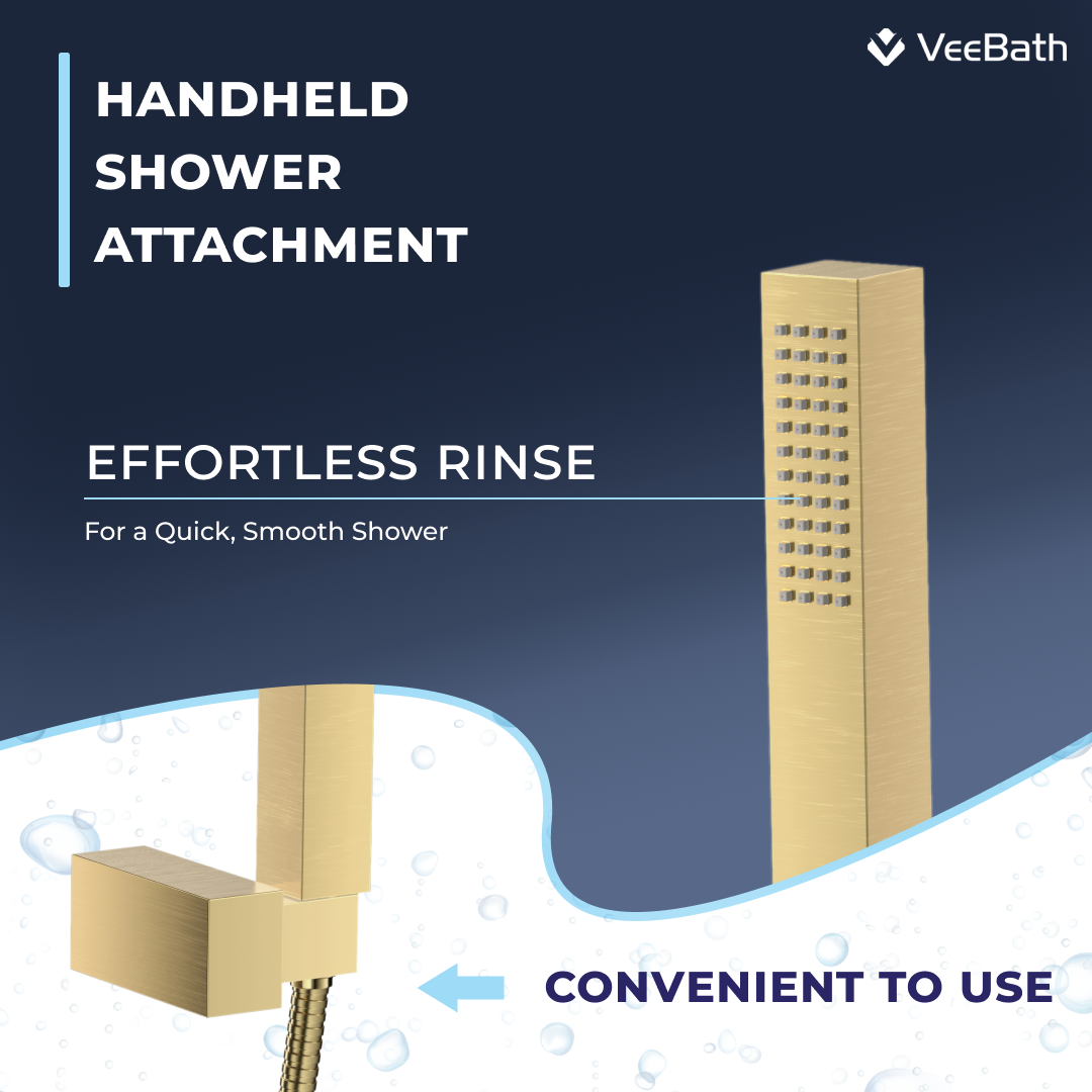 Munro Bath Shower Mixer Tap with Kit - Brushed Brass