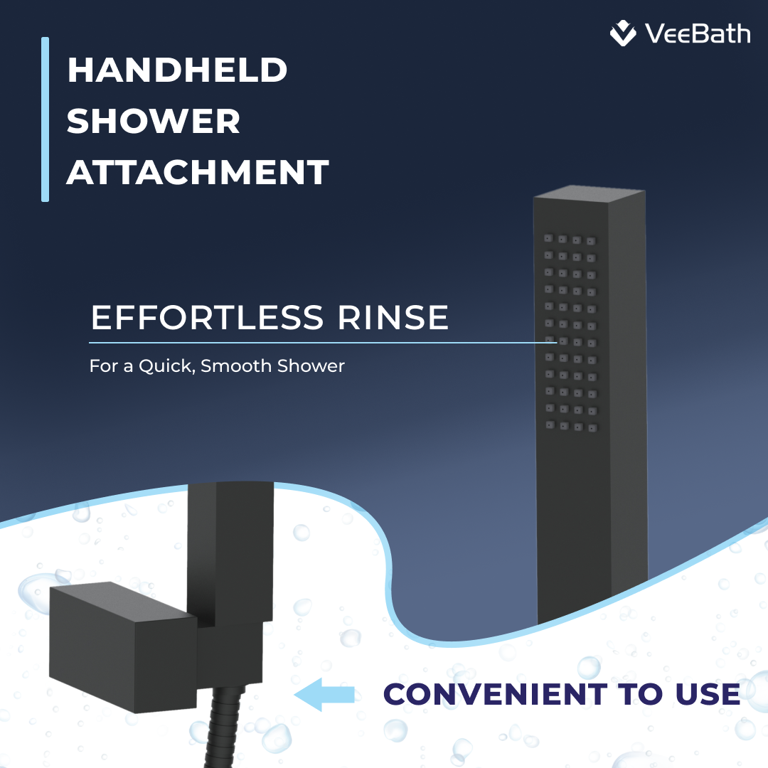 Munro Bath Shower Mixer Tap with Kit - Matt Black