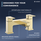 Munro Square Bath Filler Mixer Tap - Brushed Brass