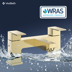 Munro Square Bath Filler Mixer Tap - Brushed Brass