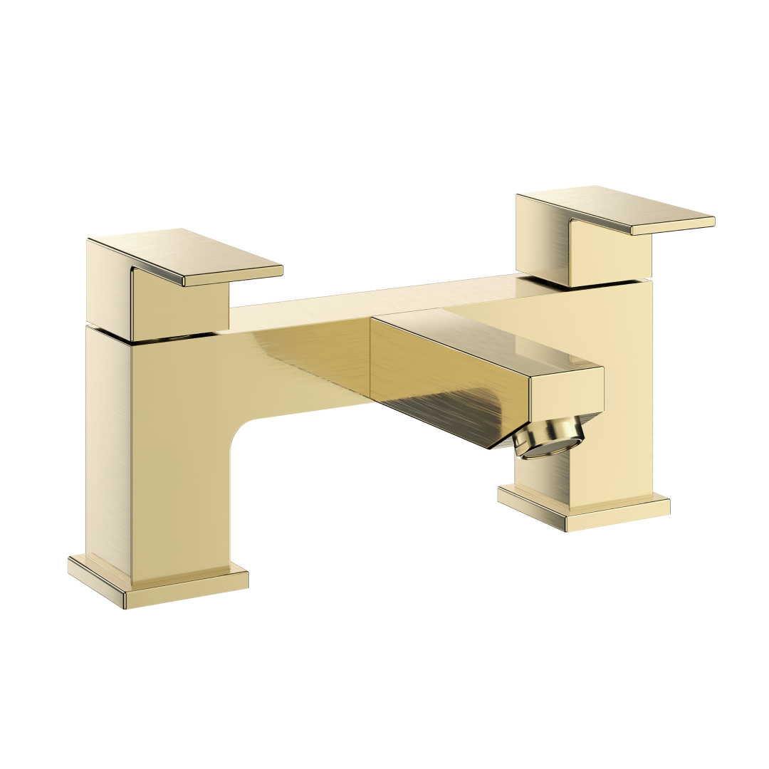 Munro Square Bath Filler Mixer Tap - Brushed Brass