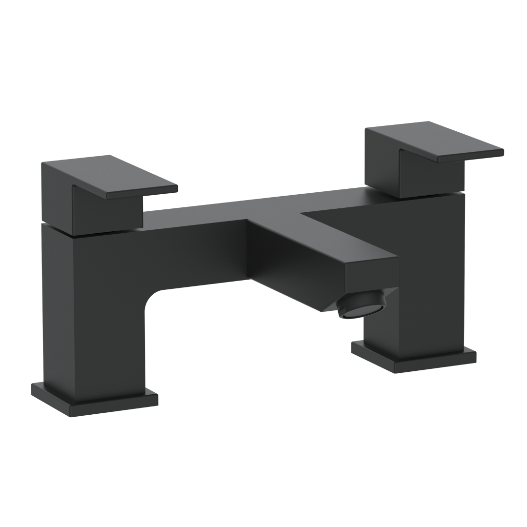 Munro Square Bath Filler Mixer Tap - Matt Black