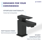 Munro Mono Basin Mixer Tap - Matt Black