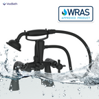 Regency Traditional Bath Shower Mixer Tap with Kit - Matt Black