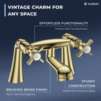 Regency Traditional Bath Filler Mixer Tap - Brushed Brass