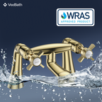 Regency Traditional Bath Filler Mixer Tap - Brushed Brass